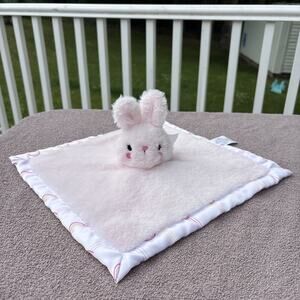 Parents Choice Pink Bunny Rabbit Rainbows Security Blanket Lovey Satin Toy